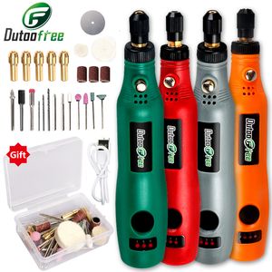 Electric Drill Mini Wireless Carving Pen Variable Speed ​​USB Cordless Rotary Tools Kit Graver för slipningspolering 221202