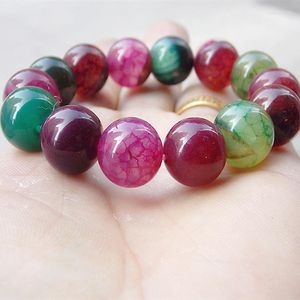 Strand Natural Crystal 12mm Rocha de melancia de miçangas tibetanas Buda Bracelete mala para joias budistas da mulher