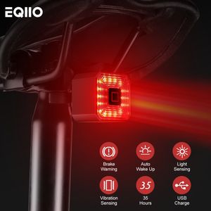 Rower Lights eqiio rower inteligentny hamulca ogon USB bezpieczeństwo ładowanie tylne ostrzeżenie i IPX4 Wodoodporny mtb lampa szosa akcesoria 221201