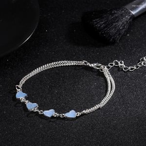 Braccialetti a cuore luminoso Le caviglie si illuminano i gioielli fluorescenti blu al buio al buio