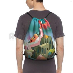 Backpack One Special Day Monument Valley Drawstring Bags Gym Bag Waterproof Videogame Video Game Puzzle