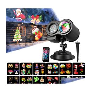 Led Effects Led Projector Lamp Double Barrel Water Wave Light 12 Patterns For Christmas Halloween Party With Remote Control Drop Del Dhgle