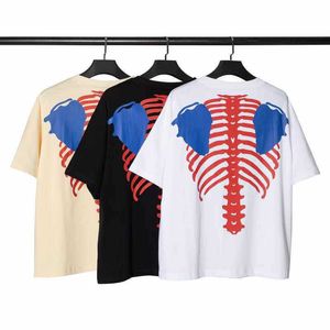 メンズTシャツ2021新しいカピタルTシャツスケルトン印刷の後ろの骨を破壊します丸い首カピタルTシャツ男性女性T221202