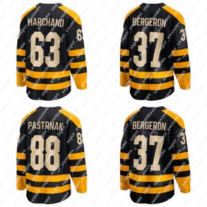 KOB Winter Classic 37 Patrice Bergeron Jersey 88 David Pastrnak 63 Brad Marchand 71 Taylor Hall 73 Charlie McAvoy Hockey Jerseys Black