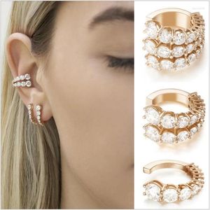 Brincos de backs Moda Crystal Ear Clip de uma camada multi-camada Manguarda Cuff Brincho em forma de C para Women Jewelry Acessórios