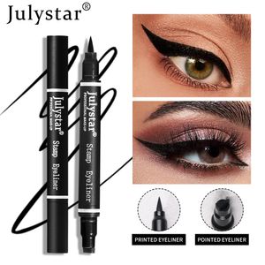 Wholesale Julystar 2 In1 Eyeliner Stamp Pen Liner Eye Wing Stamps Liquid Eyeliners Pencil Triangle Seal Eyes Liner Waterproof Quick Dry Cosmetics