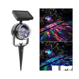 Solar Garden Lights Rotating Lampa RGB Crystal Magic Ball Disco Scena świąteczna impreza zewnętrzna trawnik laserowy