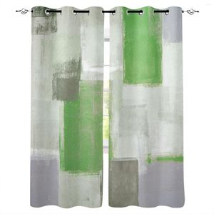 Curtain Turquoise Smudge Paint Square Painting Wall Graffiti Curtains Drapes For Living Room Bedroom Kitchen Blinds Window