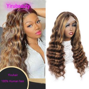 Wholesale Brazilian Human Hair P4 27 Piano Color Loose Deep 13X4 Lace Front Wig 10-32inch 150% 180% 210% Density Yirubeauty