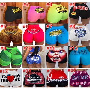 Women Designers Clothes 2023 Slim Sexy Shorts Tights Yoga Pants Printed Mini Gushers Snack Booty Fitness Candy Skinny DHL