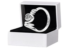 Mom Pave Heart Ring 925 Sterling Silver Mother039s Tag Geschenkschmuck mit Originalschachtel Set f￼r Pandora CZ Diamond Love You Rings1262195