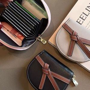 Designer Purse High-End Classic Leather Organ Card Compact Multi-Slot Driver License Holster Delicate Knot