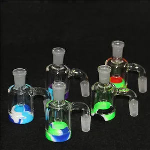 Raccoglitori di cenere di vetro da 14mm 18mm con ciotole 45 90 gradi Raccoglitore di cenere Raccoglitore di pneumatici Percolatori di vetro Bong d'acqua Olio Dab Rigs