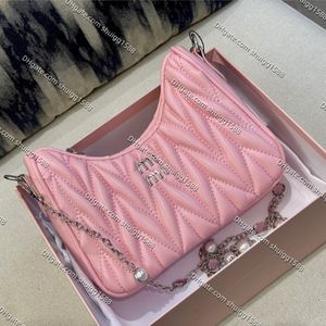 bolsa feminina clássica com corrente de miçangas bolsa de ombro matelase pele de carneiro macia bolsa de ombro carteira de luxo feminina bolsa de corpo cruzado bolsas Hobo Totes