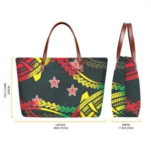 Duffelväskor Cumagical 2022 Ankomsterna Partihandel Tribal Style Tyghandväskor Polynesiska Hawaiian Plumeria mönster Tote axelväska