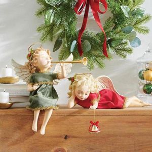 Christmas Decorations Angel Statue Resin Cute Cupid Decoration Figurine Outdoor Home Desktop Cherub Adorable Cherubs Artwork#g3