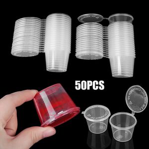 Food Savers Storage Containers 50Pcs 253040ml Plastic Takeaway Sauce Cup Containers Food Box With Hinged Lids Pigment Paint Box Palette Disposable Box as 221202