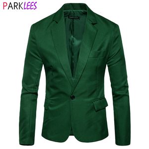 Męskie garnitury Blazers Mens Green One Button Marka Slim Fit Casual Suit Men Smart Daily Office Business Sport Tops 221201