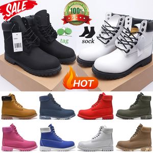 Designer Boots Ankle booties Platform Land Martin Boot Mens Womens Leather Shoes for Cowboy Yellow Red Blue Black Pink Hiking Work Motorcycle sneakers