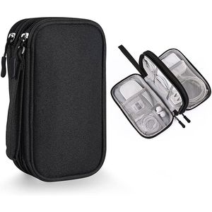 Organizador de viagem Organizadores de armazenamento de cabos Pouch Pouch Case port￡til Sacos de armazenamento de camadas duplas port￡teis ZXF74