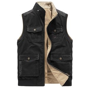 Gilet da uomo Autunno Inverno Gilet tattico Uomo Double Sides Wear Gilet multitasche Gilet militare Casual Gilet Homme Plus Size M7XL 8XL 221202