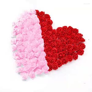 Dekorative Blumen 100 Stück große PE-Schaum-Rosen, künstliche Blütenköpfe für Hochzeitsfeier, Dekoration, DIY-Kränze, Heim-Bastelbedarf
