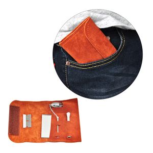 Acessórios para fumantes portáteis Case Pocket Snuff Leather Tobacco Pouch Snuff Snorter Tool Straw Sniffer Kit Bullet Set Kit