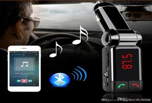 Nieuwe auto LCD Bluetooth Hand Car Kit MP3 FM -zender USB -lader Handen voor iPhone Samsung HTC Android Hoge kwaliteit7311606