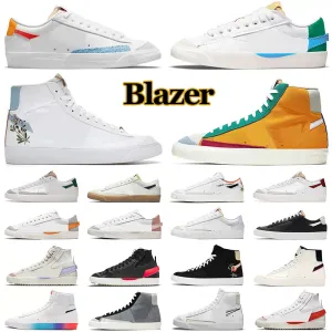 Og Blazer Mid 77 Blazers Vintage Jumbo Feminino Sapatos Casuais Preto Branco Indigo Pine Green Romã Arctic Punch Mens Trainers Designer