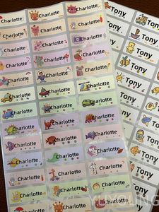 120Pcs Name Tag Sticker Customize Stickers Waterproof Personalized Labels Children School Stationery Water Bottle Pencil dinosau