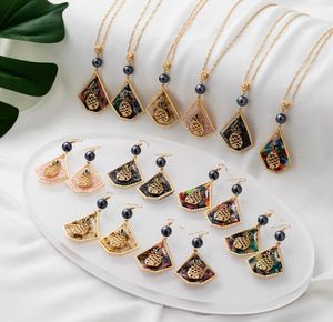 Brincos Colar Cring Coco Conjunto de abacaxi Polinésia rosa acrílico Guam Jewelry Drop Sets 2021 para mulheres designer havaian8169231