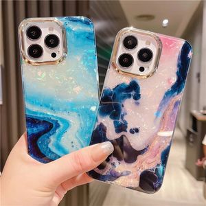 Casos de luxo para iPhone 14 13 Pro Max Glitter Dream Shell Crack M￡bria Caso 12 11 Pro XS XR 7 8 Plus 14 Tampa ￠ prova de choque