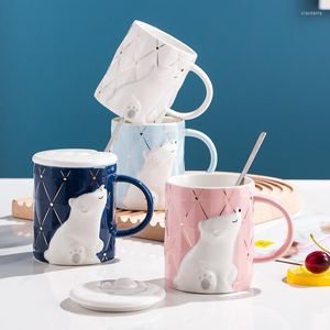 Mugs Cute Polar Bear Glass Mug Lovely Seal Coffee Heat Resistant Tea Cup Beer Japanese Novelty