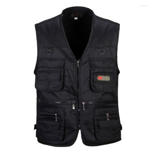 Gilet da uomo Uomo Casual Estate Multi tasca 4 colori Gilet Uomo Pographer Shooting Capispalla Gilet con cerniera Gilet senza maniche Giacca solida