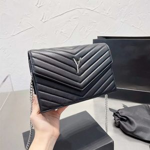 Woc torebki kopertówki torby od projektantów kobieta luksusowa torba na ramię na ramię z łańcuszkiem małe torebki pochette portmonetki fala litery moda crossbody etui na zamek błyskawiczny skóra bydlęca 5A