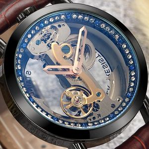 Wristwatches SKELETON TOURBILION WATCH MAN AUTOMATIC MECHANICAL WATERPROOF For MENS LUXURY MALE CLOCK SELF WIND