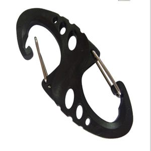 Hook Black Plastic S-Biner Clip For Paracord Bracelet Carabiner S Keychain keyring Bulk Package Rails