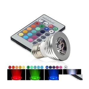 スポットライトRGB LEDスポットライトE27 GU10 MR16アルミニウムスポットライト屋内リモートコントロールクリスマス装飾ランプAC85265VドロップDHPBG