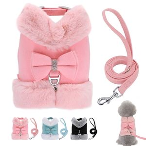 Abbigliamento per cani Carino Chihuahua Yorkie Imbracatura per gatti Guinzaglio Set Inverno caldo Animali domestici Vestiti per cuccioli Gilet Abbigliamento piccolo per Pug Bulldog francese 221202