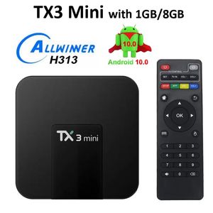 TX3 Mini Android 10.0 TV -låda AllWinner H313 Set Top Box 4K 1G 8G Smart Media Player