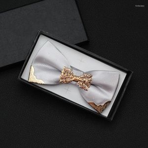 Bow Ties 2022 Bowtie For Men Slim Fashion Business Formal Wedding Tie Butterfly Male Dress Shirt Solid Necktie Cravat With Gift Box
