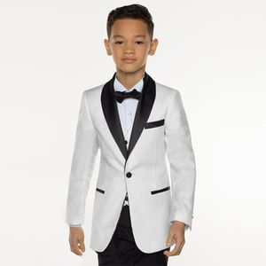 Men's Suits Blazers White Boy Suit Set Kids 3 Pieces for Weddings Children Formal Dress Boys Tuxedo JacketPantsVestTie 221201