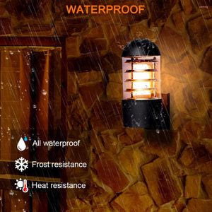 Wall Lamp Waterproof 12W Round Cover Vintage Single Head Garden Light Outdoor Black IP65 E27 Socket