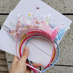 Söta glänsande paljetter Crown Headband Hair Sticks Tillbehör för flickor Hårband Kids Cartoon Hair Hoop M4253