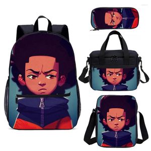 School Bags Africa American Boys Backpack Set 4 Pcs Bag For Child Student Book Back To Gift