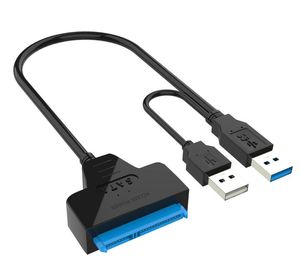 USB 3.0 USB2.0 tot SATA -kabels 22PIN Adapter Cable voor 2,5 3,5 inch SSD HDD External Power Hard Disk Drive Converter Hoge snelheid