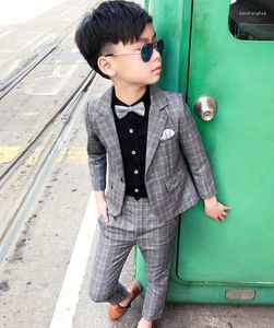 Clothing Sets Boys Formal Jacket Pants 2Pcs Mariage Set Children Gentleman Performance Evening Tuxedo Dress Enfant Kids Wedding Suit