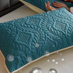 Pristmener des taies d'oreiller Protégeurs de lit étanche à enveloppe matelassée Fermeture de taie d'oreiller Microfibre Couvre-norme Taille standard 48x74cm TJ8480