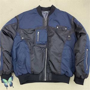 Giacche da uomo 2022 Notabsent Giacca bomber VIBE funzionale multi-zip Pulsante colorblock Nero Giacche da uomo blu scuro T221202