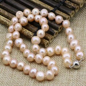 8-9 mm White Pearl Women Collace Gioielli della catena del girocollo 18 pollici